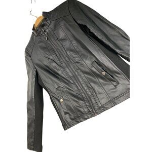 New Philosophy Faux Leather Black Moto Jacket Small